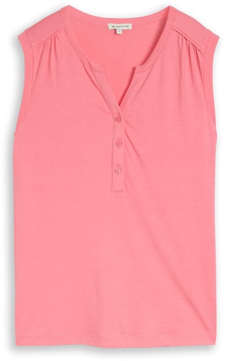 Tom Tailor - Henley-top met plooien - Maat XXL - soft fuchsia pink