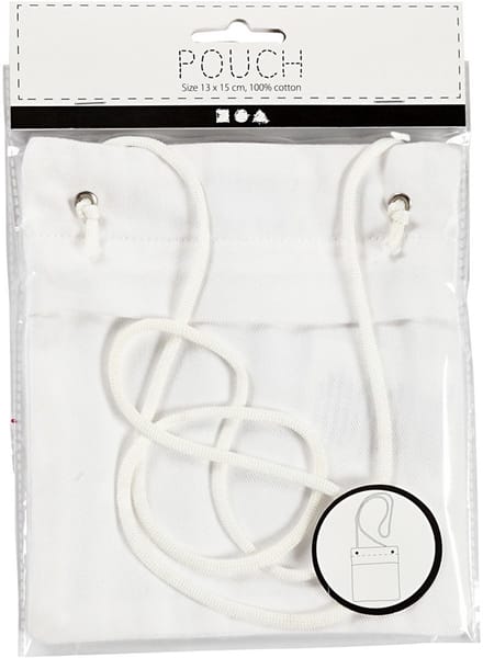 Hangportemonnee, afm 13x15 cm, 210 gr, wit, 1 stuk