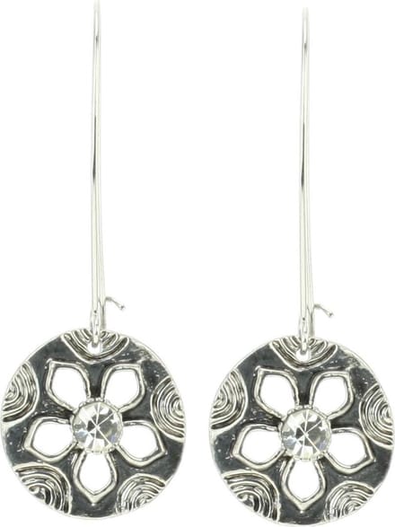 Behave - Oorbellen hanger bloem zilverkleur - Boho romantische look