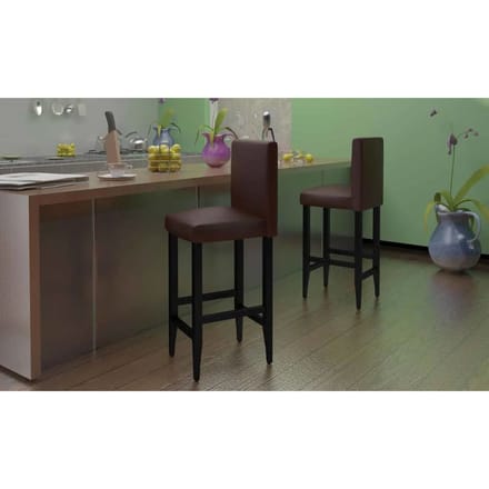 vidaXL - Barkrukken - 4 - st - kunstleer - donkerbruin