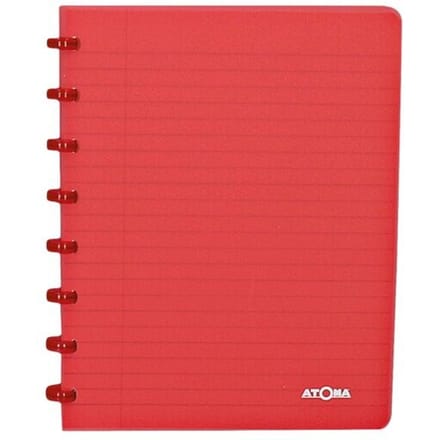 Atoma Trendy schrift | ft A5 | 144 bladzijden | gelijnd | transparant rood