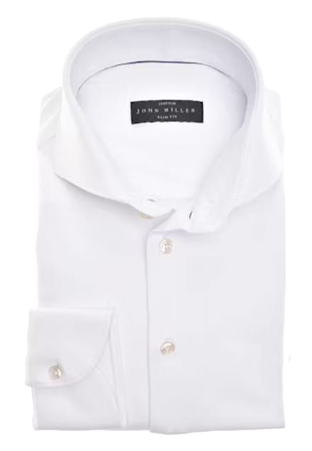 John Miller Slim Fit Lange Mouw Overhemden Wit 5346516