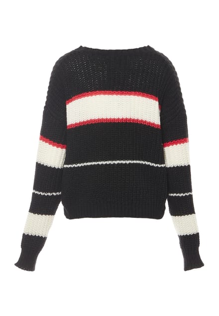 Mymo Jumper Dames ZWART GEBROKEN WIT KORAAL