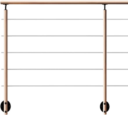 Kordo - Balustrade voor zijdelingse montage - HESTA - Beuk - 2 m