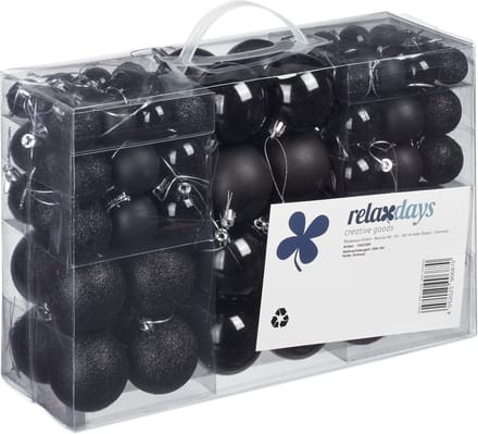Kerstballen - set van 100 - plastic - zwart