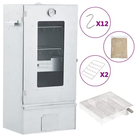 vidaXL BBQ-rookoven met koude rookgenerator gegalvaniseerd staal