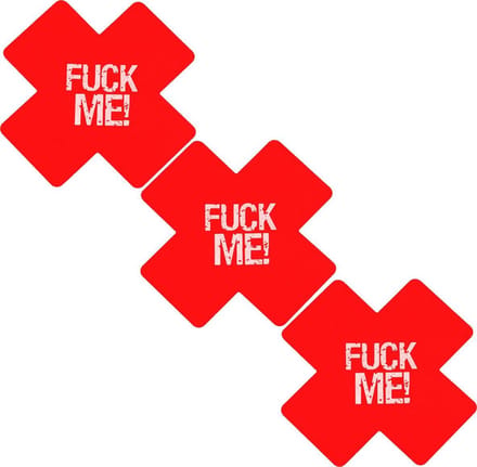 Banoch - Nipple Sticker Fuck Me - tepelstickers - rood - 3 x2 pack