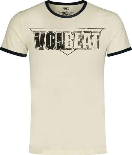 Volbeat Logo - Ringer Shirt Heren T-shirt - gebroken wit - XL