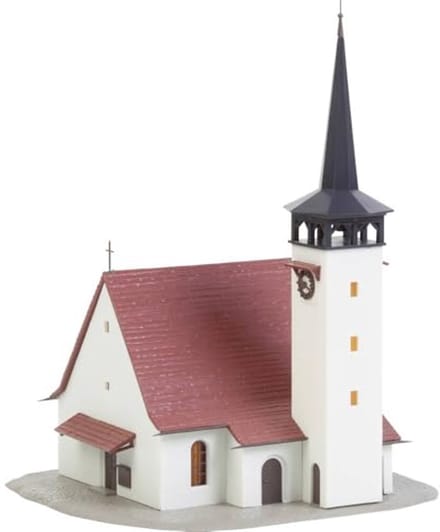 Idyllische Kerk Modelbouwset met Puntig Dak - N Scale