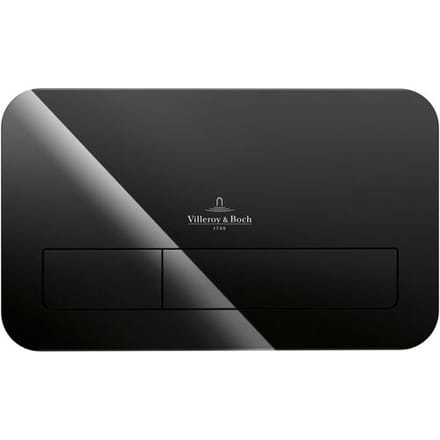 Villeroy en boch Viconnect 2 knops bedieningsplaat glas glossy zwart