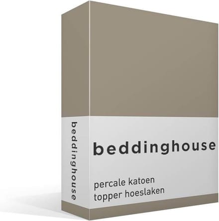 Beddinghouse percale katoen topper hoeslaken - Eenpersoons - Sand