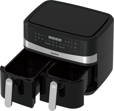 Klausberg 7573 - Dubbele Airfryer XXL - Heteluchtfriteuse - touchscreen - 9Liter - 1750W
