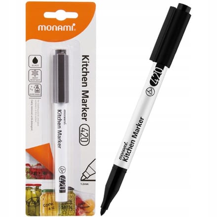 Monami Keukenmarker 420 Zwart - Permanent & Afwasbaar