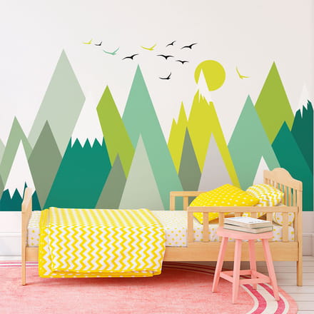 Kinderstickers met Scandinavische bergen van Lincika, 60 x 90 cm