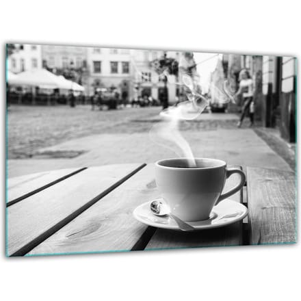 TMK ArtDeko - Getemperd Glazen Snijplank - 30x22 cm - Coffee Design