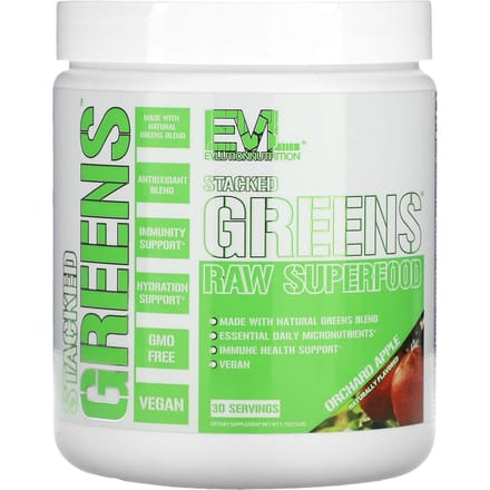 Stacked Greens Natuurlijke Superfoods, Appel uit de Boomgaard Smaak, 162G(5.7oz)