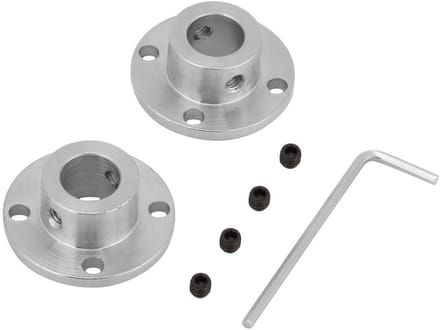 Dailygoods- Motoras Koppeling Stijf - Flenskoppeling - Gegalvaniseerd Ijzer - 12mm ID / 18mm OD - 2 Stuks - Corrosiebestendig