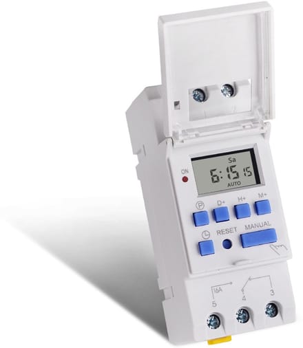 Digitale weektimer – LCD, DIN-rail, programmeerbaar, 220V