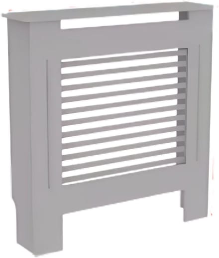 Radiatorombouw Vortex - 78x92 cm - Ombouw rooster - Horizontale panelen - MDF - Stijlvol - Grijs