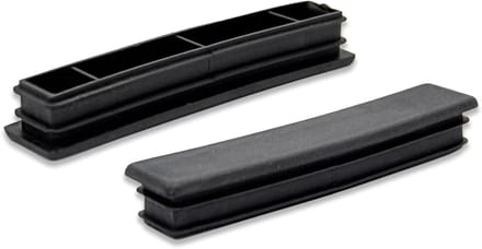 20 x 100mm Zwarte Plastic Plug - Rechthoekige Eindkap voor Buizen, Stoelpootbeschermers - 8 Stuks