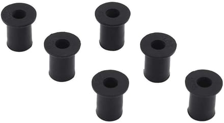 Dailygoods- Rubber Moeren 6 Stuks - M4 Well Nuts - Messing/Rubber - Vervanging Motorfiets - Robuuste Constructie - Flens Eindontwerp