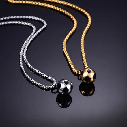 JewelGalerie - Ketting-Voetbal-Zilver