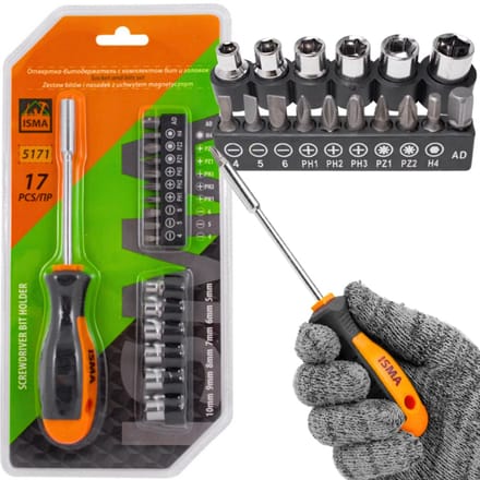 ISMA 51203 - Schroevendraaierset - 17-delig - CRV Staal - Ergonomisch Handvat