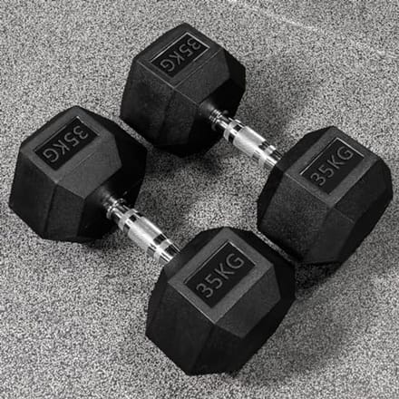 Hex Dumbbells - Rubber Gewichten voor Thuis en Gym
