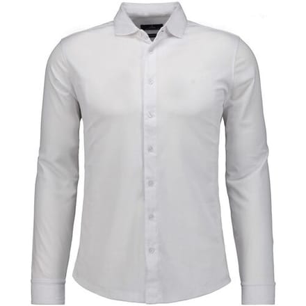 Ragman Overhemd Soft Knit Uni Color Easy Care Wit / male