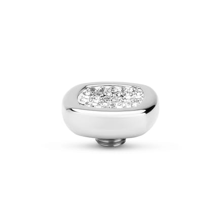 Melano Vivid Shiny Square Steentje Crystal Zilver