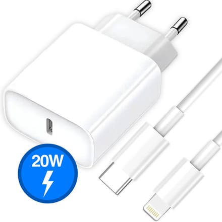 Gmedia USB-C Snellader 20W – Geschikt Voor iPhone Snellader – 1M USB-C naar Lightning Kabel