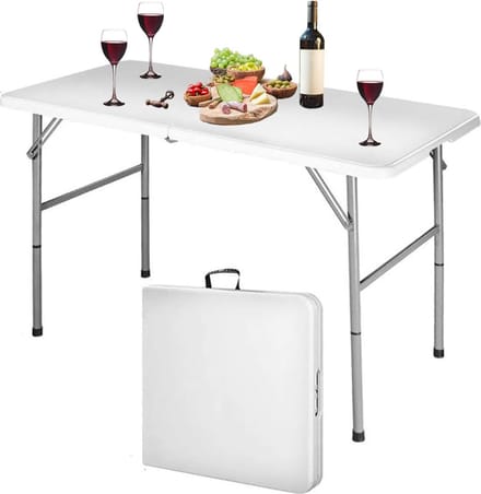 Opvouwbare Campingtafel Outdoortafel Klaptafel 120x60x74cm Wit