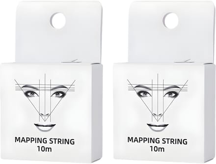 Henna Brows Mapping String - Microblading - 10m - Voorgeïnkt - 2 stuks - Wit