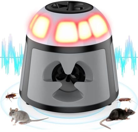 Ultrasone knaagdierverjager, 360°, met LED-verlichting
