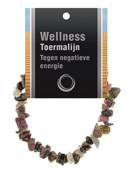 Toermalijn watermeloen splitarmband + kaart (multi)