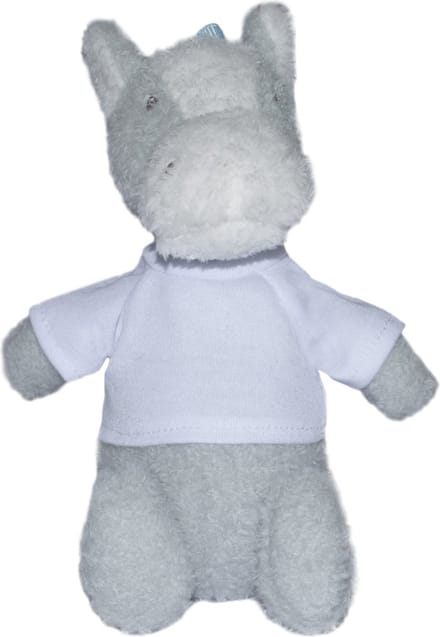 Mika de ezel - knuffel ezel - grijs - wit T-shirt - 20 cm - pluche - MiniFeet® - mbw®