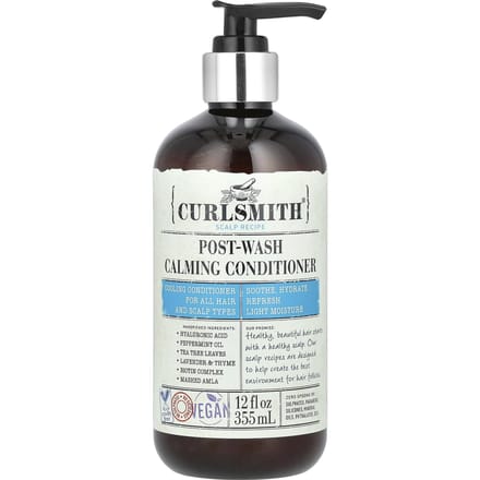 Curlsmith, Après-shampoing apaisant après-lavage, pour tous les types de cheveux et de cuir chevelu, 12 fl oz (355ml) white