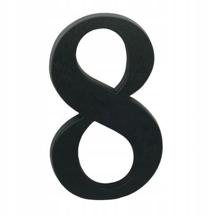Lob - Huisnummer - 8 - Zwart - 19 cm