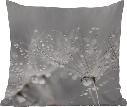 Buitenkussen - Paardenbloem - Waterdruppels - Stilleven - Modern - 45x45 cm - Weerbestendig
