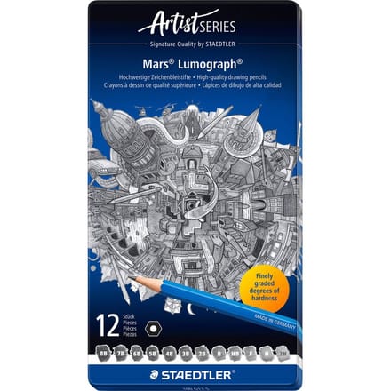 STAEDTLER - Artist Series - Mars Lumograph potlood - set 12 st - zachte hardheden