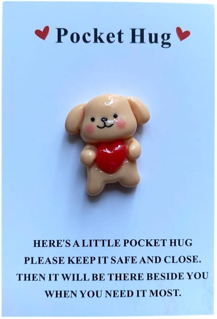 Pocket Hug - Beertje - Hart - Liefde - Geluktekoop - Knuffel