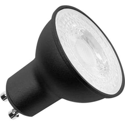 SLV LED reflectorlamp GU10, 6 W, 3.000K, dimbaar, zwart