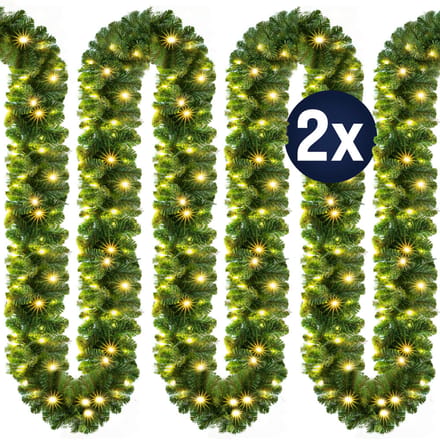 Casaria Guirlande - 2x10m 400 LED Warmwit Afstandsbediening - Groen
