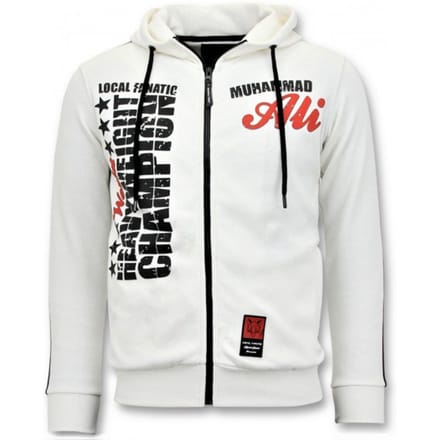Exclusieve Trainingsvest Heren - Muhammad Ali Print - Wit