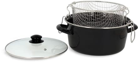 MENASTYL – 3645580 – Traditionele friteuse – 26 cm – glazen deksel