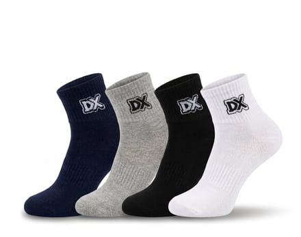 4 paar Badstof Quarter Sneakersokken - Donex - Maat 43-45