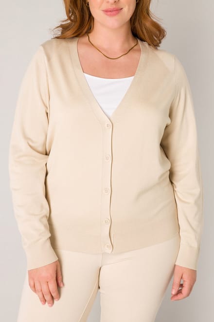 BASE LEVEL CURVY Yvonne Vest - Light Beige - maat 2(50)