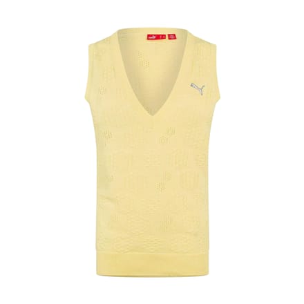 Puma Geborduurde Logo Gebreide Mouwloze Vest Top Dames/Dames (Geel)