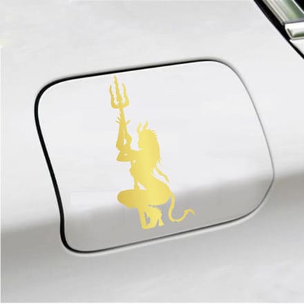 Bumpersticker - Duivel - 13,2 X 6,1 - Goud