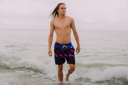 Heren Zwemshort met Palmpatroon Roze
